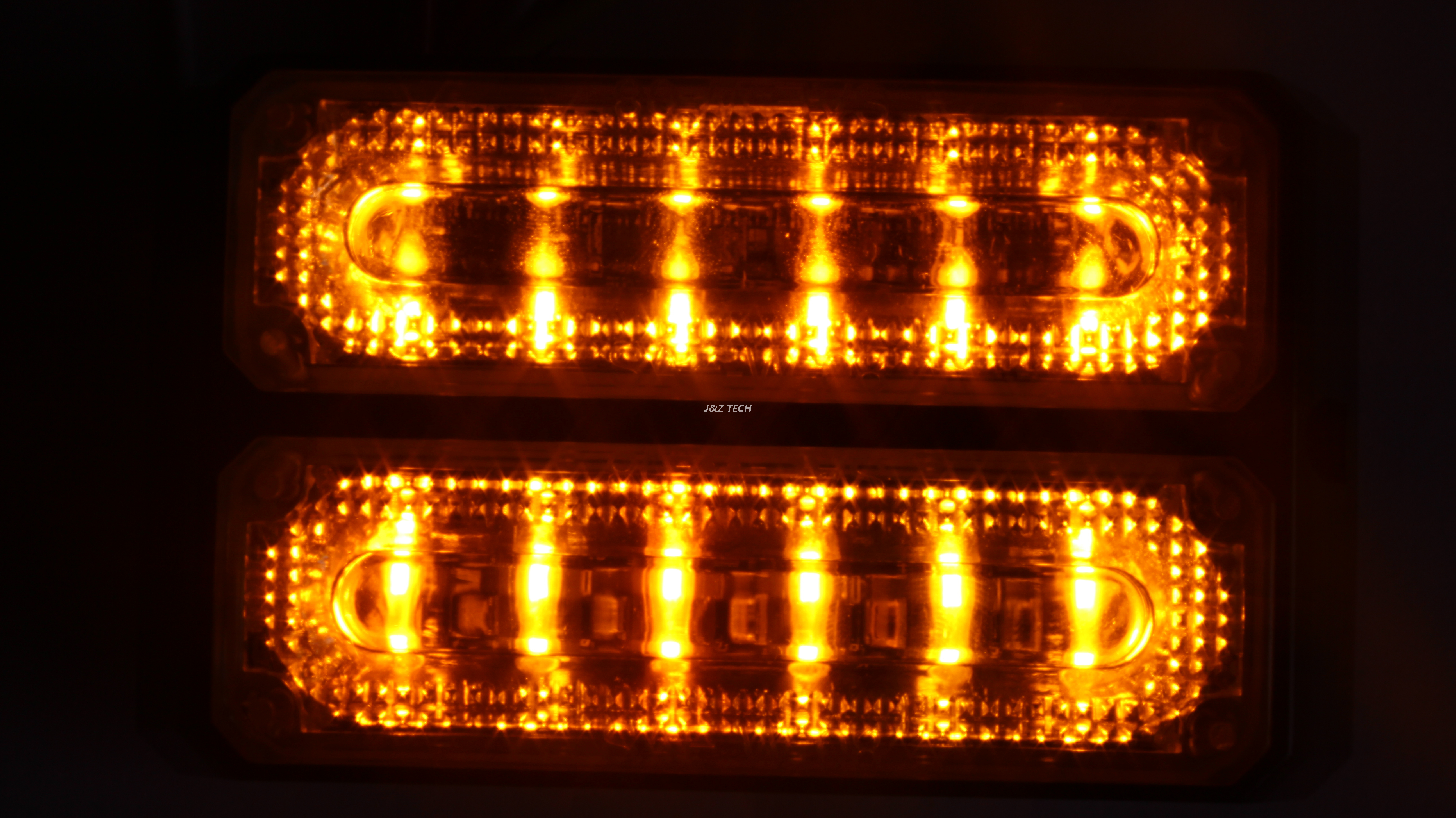 Luz estroboscópica LED de policía de parrilla de vehículo de emergencia de doble fila