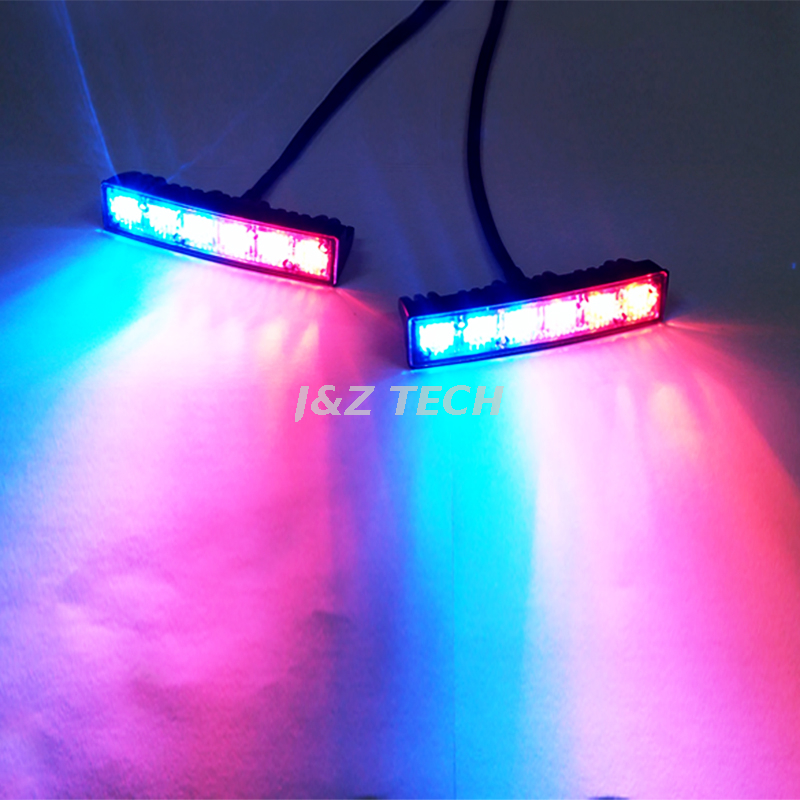 6 luces estroboscópicas llevadas interiores y exteriores de la policía del Lighthead de la parrilla del LED 12V