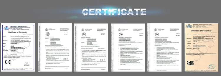 JZ TECH tiene ISO9001, ECE R65, R10, CE, Certificado ROHS