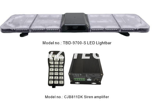 Barra de luces de emergencia certificada ECE R65 con altavoz y sirena 