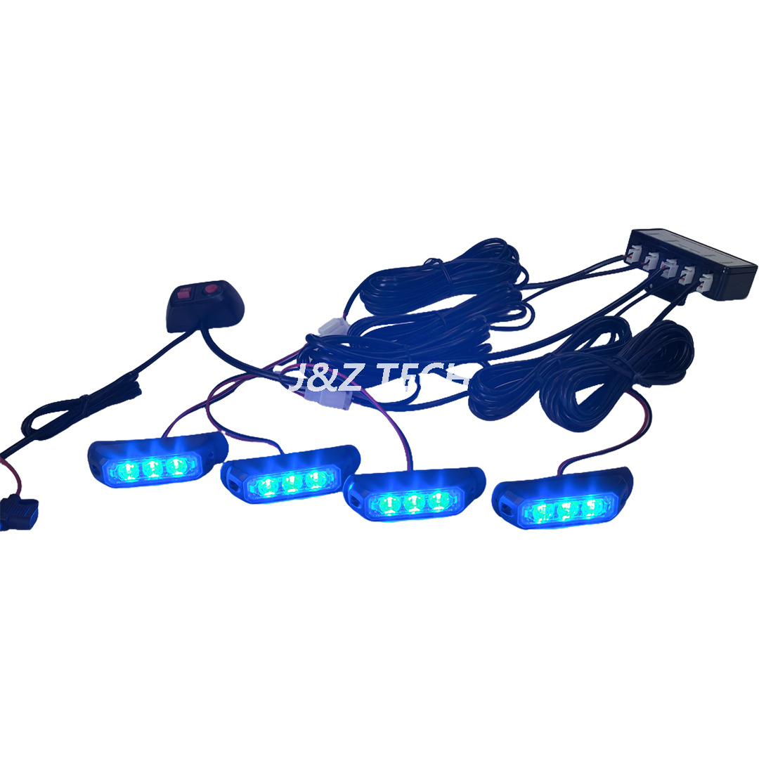 Kit de luces de advertencia para vehículos de 12 a 24 V con soportes de montaje individuales