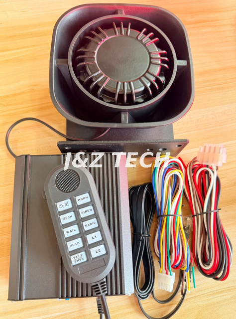 Sistema de sirena para vehículos de emergencia multitono de 100 W y 12 V con micrófono y altavoz de mano