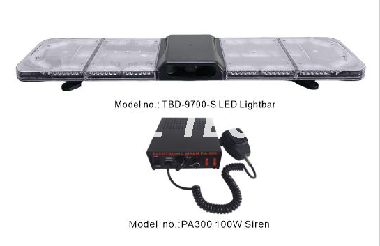 Barra de luces de emergencia certificada ECE R65 con altavoz y sirena 