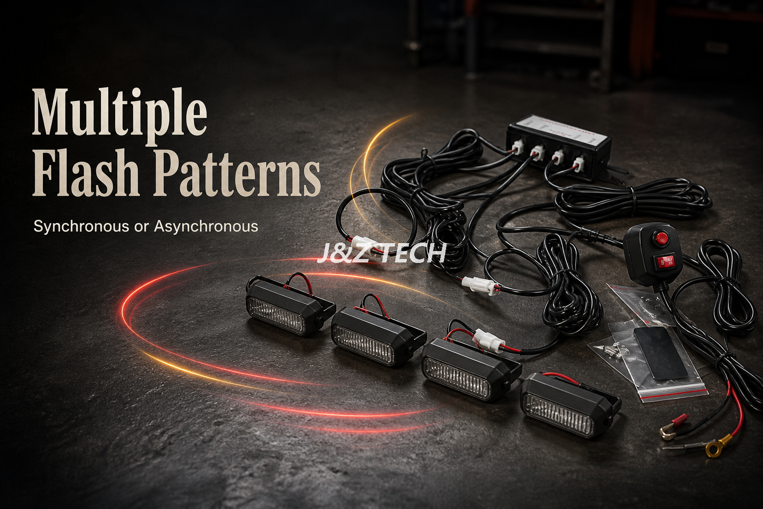 Kit de luces de advertencia para vehículos de 12 a 24 V con soportes de montaje individuales