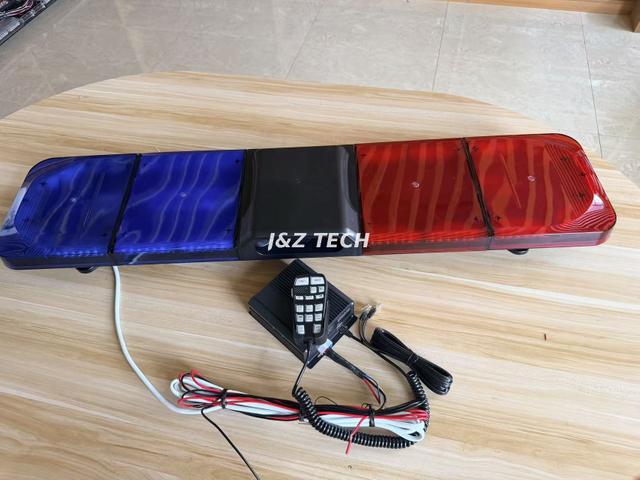 Sistema de advertencia de vehículos de emergencia integrado inteligente de fábrica Barra de luces LED de fila larga de 47 pulgadas con altavoz incorporado y sirena de automóvil